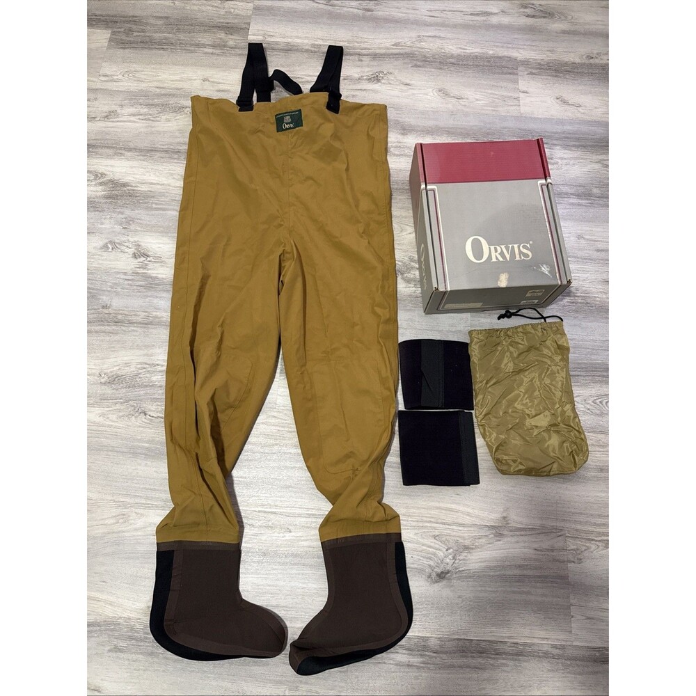 Orvis Sockingfoot Waders Brand New Men’s Size Medium Regular Tan Chest No Sweat